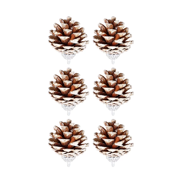 Yılbaşı Çam Ağcı Süsü Naturel Kozalak 4 cm 6'lı ürün görseli 1