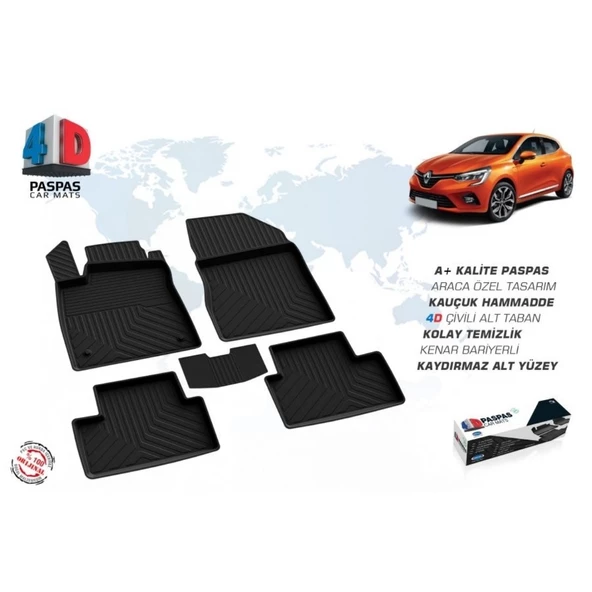 RENAULT CLİO 5 2019- 4D SİYAH PASPAS - Resim 2
