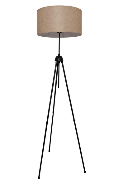 D-light Silindir Başlıklı Sütlü Kahverengi Metal Lambader - Resim 2