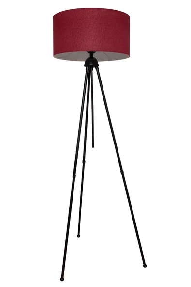 D-light Silindir Başlıklı Bordo Metal Lambader - Resim 2