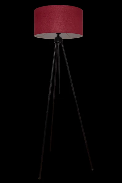 D-light Silindir Başlıklı Bordo Metal Lambader - Resim 3