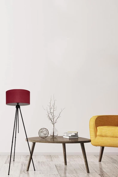 D-light Silindir Başlıklı Bordo Metal Lambader ürün görseli 1