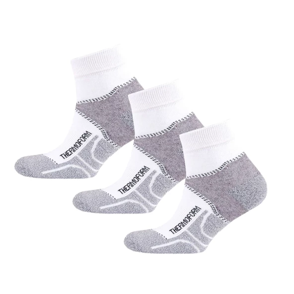 Thermoform Unisex Walking Patik Çorap Beyaz 3'lü Paket ürün görseli 1