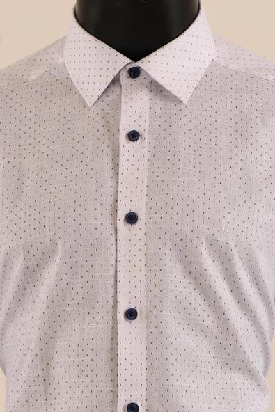Uzun Kol Slim Fit Desenli Gömlek - Resim 8