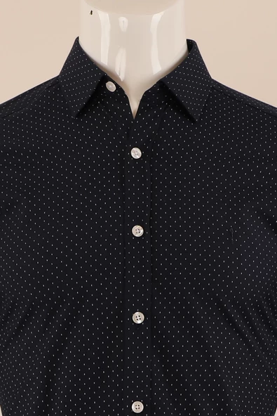 Uzun Kol Slim Fit Desenli Gömlek - Resim 4