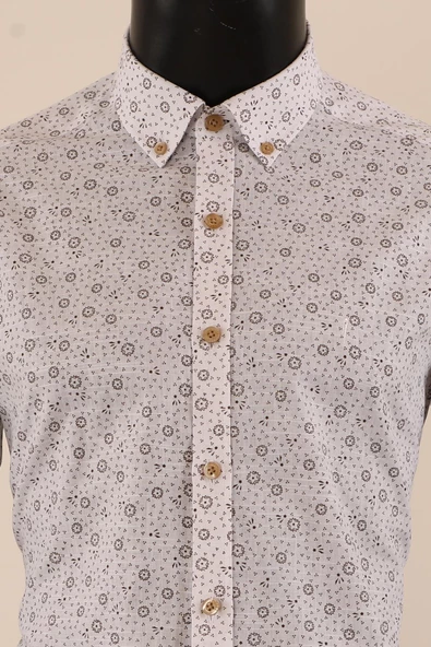 Uzun Kol Slim Fit Desenli Gömlek - Resim 8