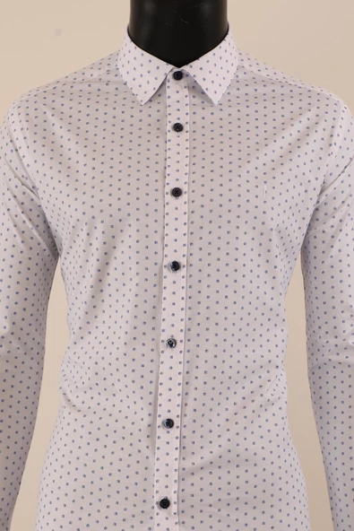 Uzun Kol Slim Fit Desenli Gömlek - Resim 11