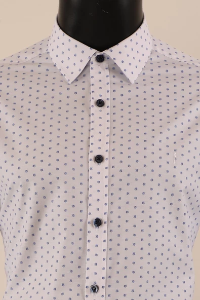 Uzun Kol Slim Fit Desenli Gömlek - Resim 12