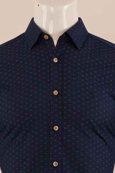 Uzun Kol Slim Fit Desenli Gömlek - Resim 4