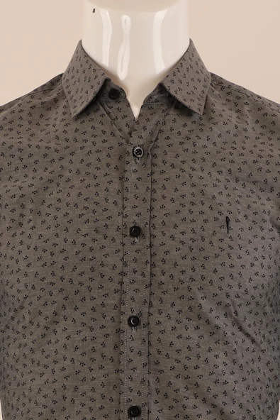 Uzun Kol Slim Fit Desenli Gömlek - Resim 4