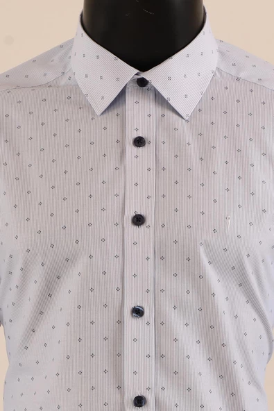 Uzun Kol Slim Fit Desenli Gömlek - Resim 4