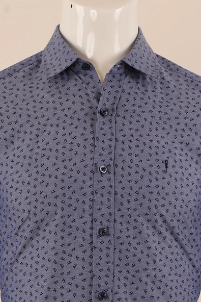 Uzun Kol Slim Fit Desenli Gömlek - Resim 12