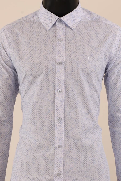 Uzun Kol Slim Fit Desenli Gömlek - Resim 11