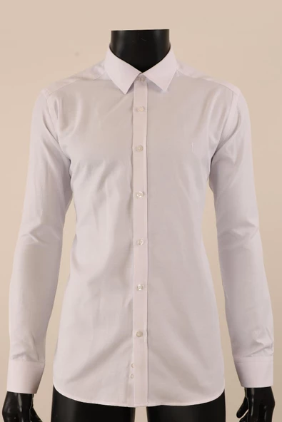 Uzun Kol Slim Fit Çizgili Gömlek - Resim 2