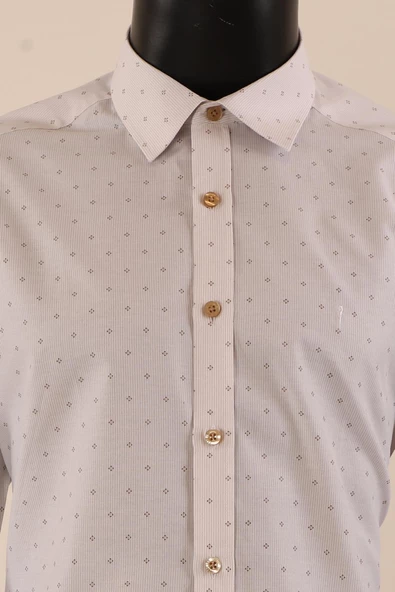 Uzun Kol Slim Fit Desenli Gömlek - Resim 12