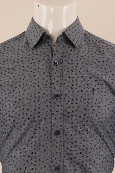 Uzun Kol Slim Fit Desenli Gömlek - Resim 8