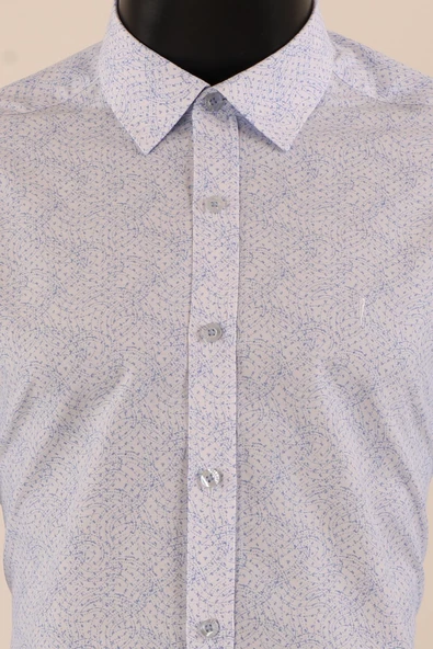 Uzun Kol Slim Fit Desenli Gömlek - Resim 12