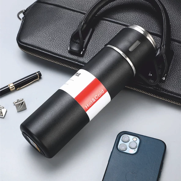 Paslanmaz Çelik 304 Çelik Termos Bardaklı Sıcak Soğuk Muhafazalı Kaliteli Sızdırmaz Mug FLYON-527 ürün görseli 1