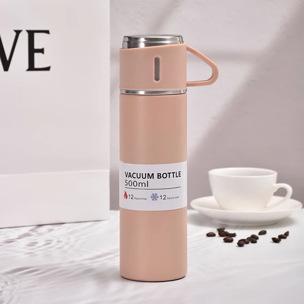 Paslanmaz Çelik 304 Çelik Termos Bardaklı Sıcak Soğuk Muhafazalı Kaliteli Sızdırmaz Mug FLYON-527 ürün görseli 1