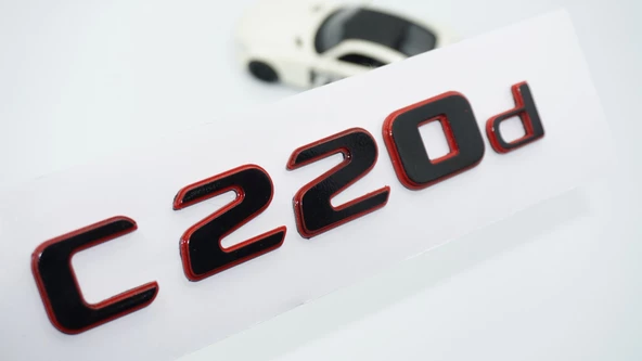 DK Tuning C 220d Bagaj Kırmızı Siyah ABS Yazı Logo Benz İle Uyumlu ürün görseli 1