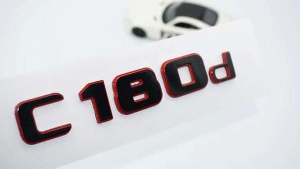 DK Tuning C 180d Bagaj Kırmızı Siyah ABS Yazı Logo Benz İle Uyumlu ürün görseli 1