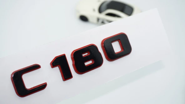 DK Tuning C 180 Bagaj Kırmızı Siyah ABS Yazı Logo Benz İle Uyumlu ürün görseli 1