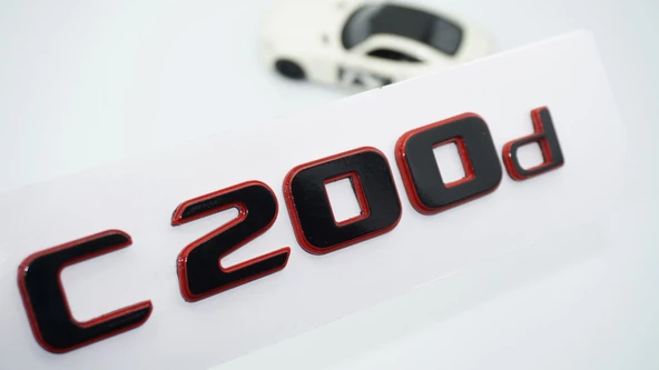 DK Tuning C 200d Bagaj Kırmızı Siyah ABS Yazı Logo Benz İle Uyumlu ürün görseli 1