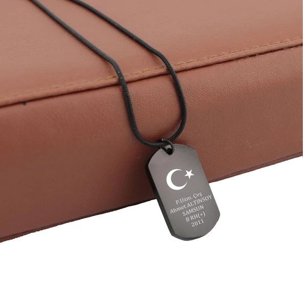 İsme Kişiye Özel Paslanmaz Çelik Künye Kolye Küçük Boy ürün görseli 1