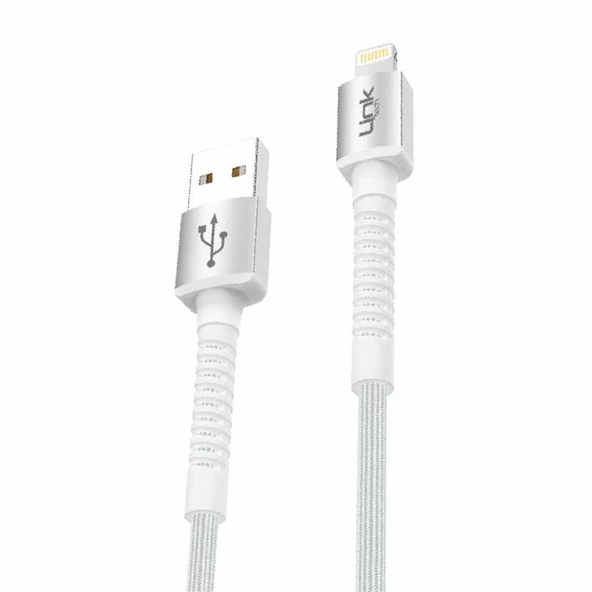 LinkTech K550 Lightning-USB Metal Başlı Data/Şarj Kablosu 3A 1mt - Resim 2
