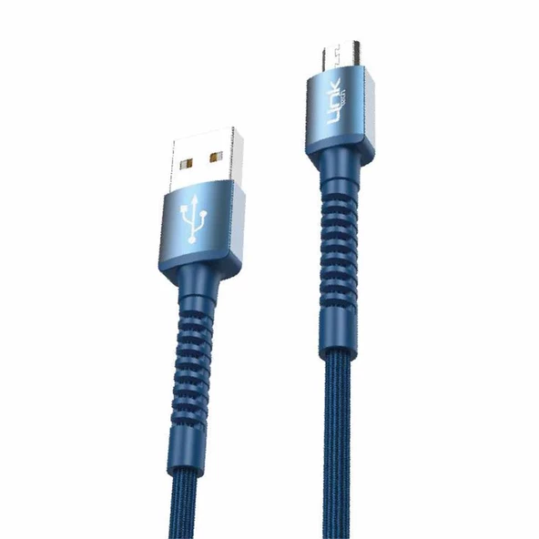 LinkTech K551 Micro USB Metal Başlı Data/Şarj Kablosu 3A 1mt - Resim 4