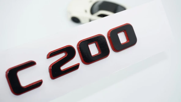 DK Tuning C 200 Bagaj Kırmızı Siyah ABS Yazı Logo Benz İle Uyumlu ürün görseli 1