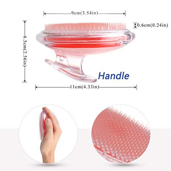 Şeffaf İnce Telli Baş ve Peeling Vücut Masaj Fırçası, Masaj Aparatı ürün görseli 1