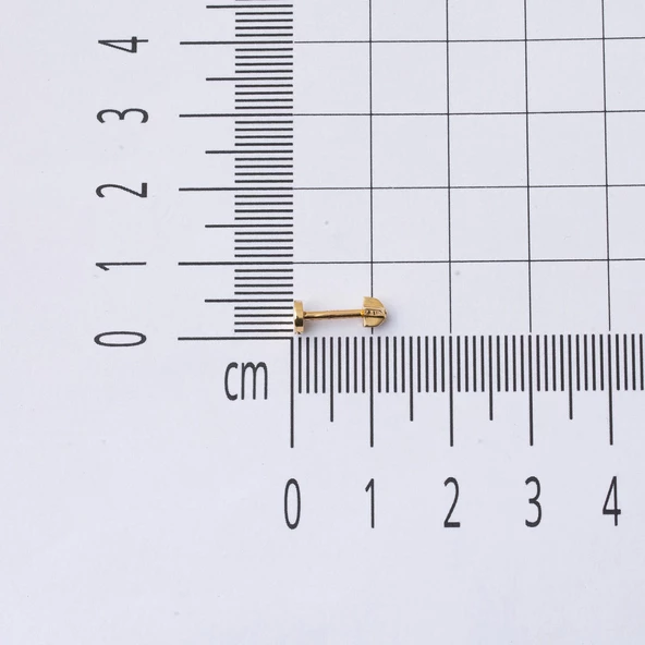 14 Ayar Altın Tragus Piercing Küpe - Resim 6