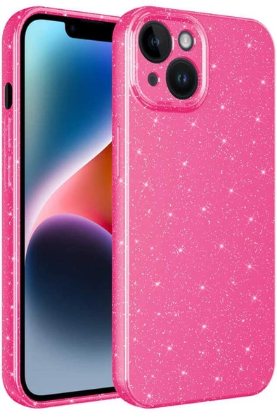 iPhone 13 Kılıf Kamera Korumalı Simli Parıltılı Lüks Silikon ürün görseli 1