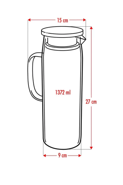 Borosilikat Cam Sürahi 1 LT - Resim 5