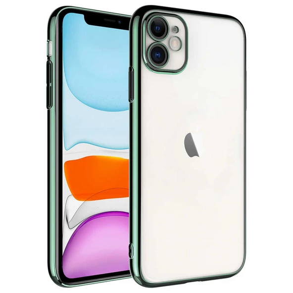 Apple iPhone 11 Kılıf Renkli Çerçeveli Zore Riksos Silikon Kılıf ürün görseli 1