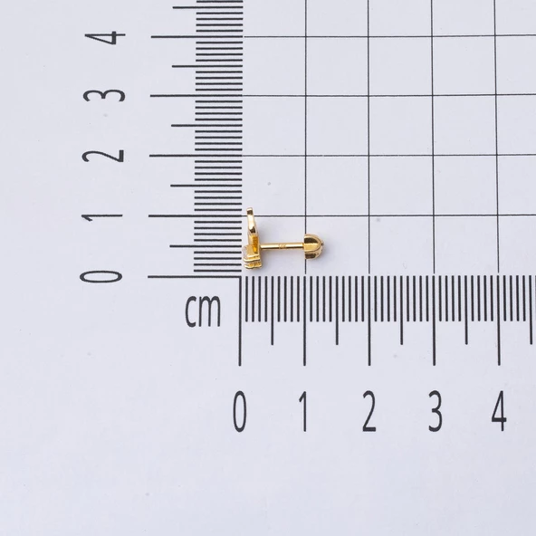 14 Ayar Altın Piercing Tragus Küpe - Resim 6