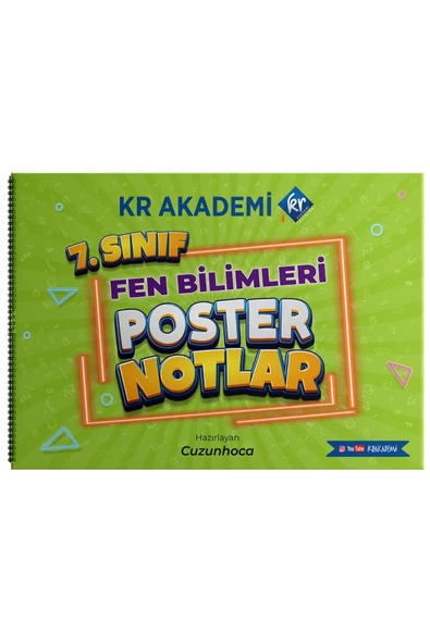7. Sınıf Fen Bilimleri Poster Notlar Kr Akademi Yayınları ürün görseli 1