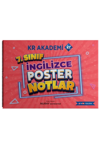 7. Sınıf İngilizce Poster Notlar Kr Akademi Yayınları ürün görseli 1
