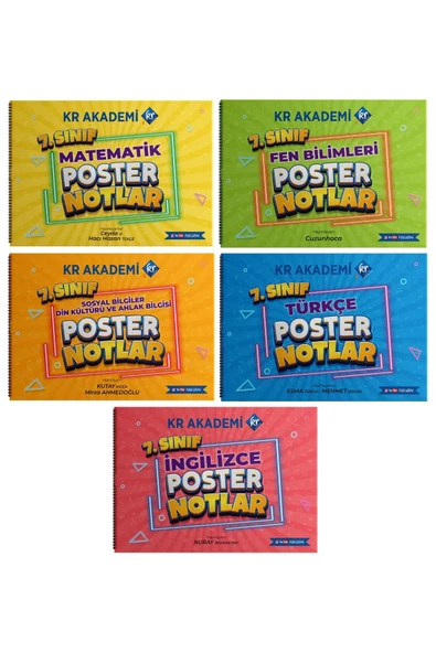 7. Sınıf Poster Notlar Seti Kr Akademi Yayınları ürün görseli 1