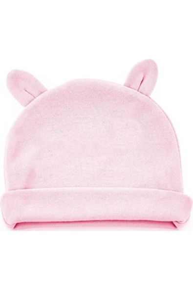 Babyjem Yenidoğan Bebe Şapka Kulaklı 585 Pembe ürün görseli 1
