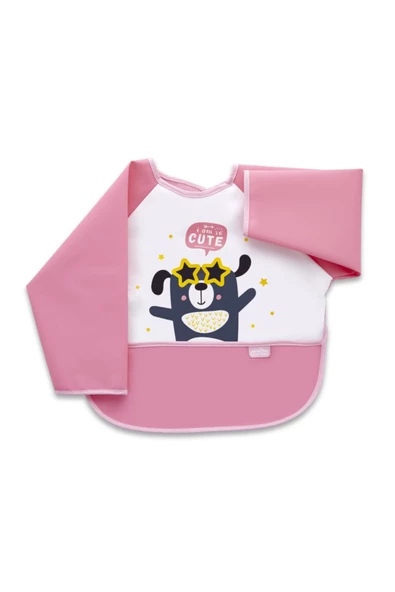 Babyjem Poli Muşamba Kollu Önlük Pembe ürün görseli 1