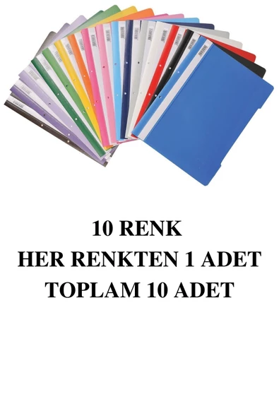 10 Renk Telli Dosya ve 100lü Poşet Dosya - Resim 3