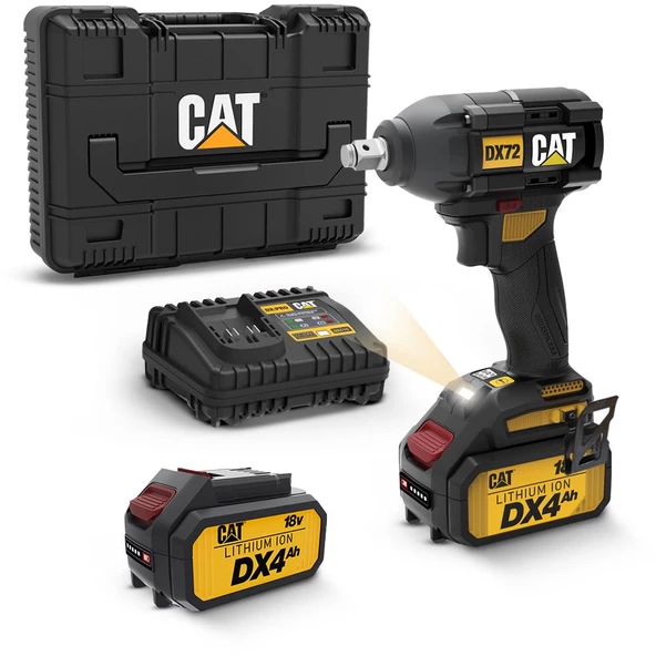 CAT DX72 18Volt/4.0Ah Li-ion Çift Akülü Şarjlı 350Nm Kömürsüz Profesyonel Somun Sıkma ürün görseli 1