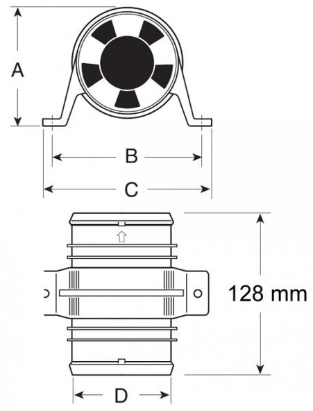 Attwood Blower 100mm  24v - Resim 4