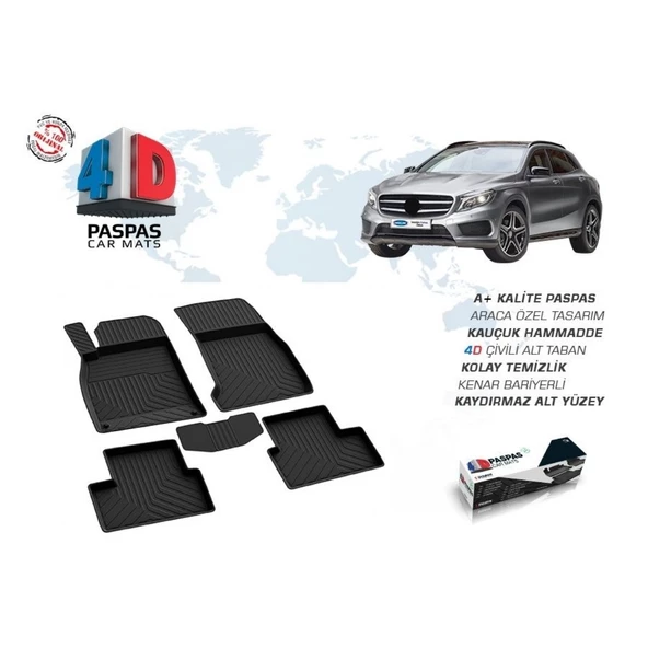 MERCEDES GLA CLASS 2013- SİYAH 4D PASPAS - Resim 2