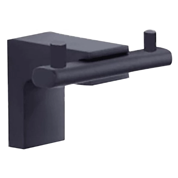 Lizbon Banyo Tuvalet Havlu Askısı 2'li Metal Mat Siyah Askılık Askı ürün görseli 1