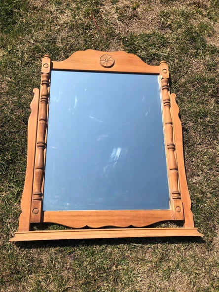 Vintage Oymalı Şifoniyer Aynası 74x102 cm - Dekoratif Standlı Ayna ürün görseli 1