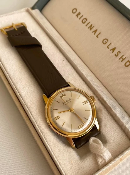 GUB Glashütte 03758 Altın Kaplama Vintage Kurmalı Kol Saati 36mm ürün görseli 1