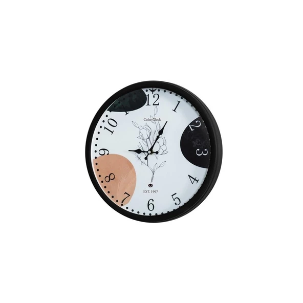 Vitale Desenli Duvar Saati Siyah AK.GLB0023 ürün görseli 1